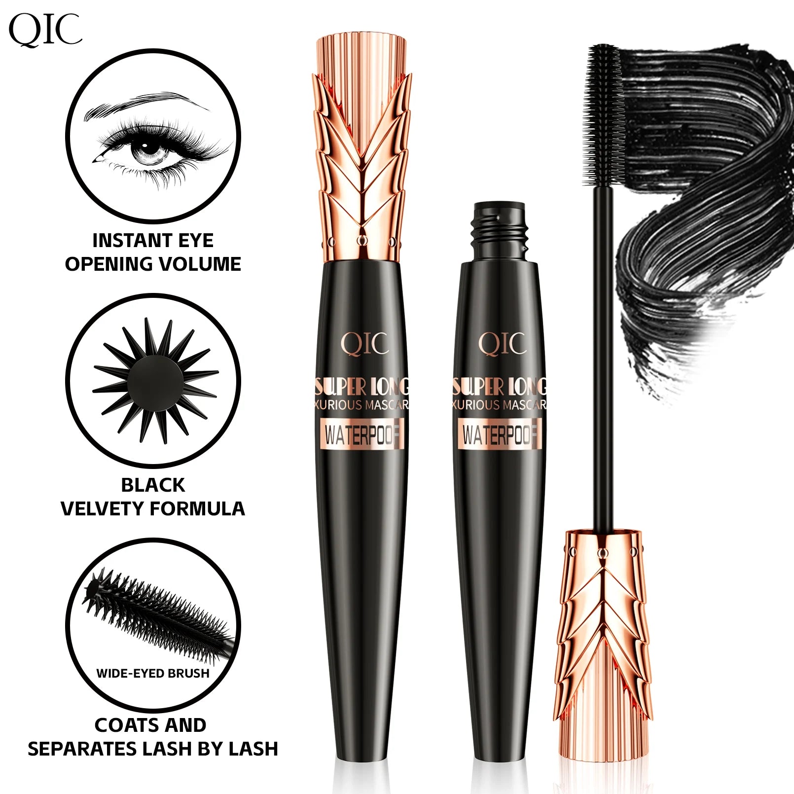 Máscara de pestañas resistente al agua 5D, extensión de pestañas, máscara de fibra de seda gruesa, maquillaje femenino, herramientas cosméticas para ojos para regalos