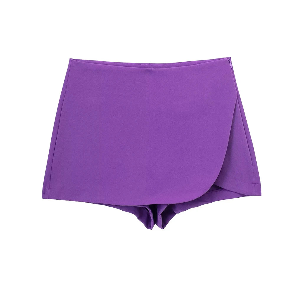 Falda corta estilo pareo a la moda para Mujer, faldas Vintage de cintura alta con cremallera lateral, falda para Mujer