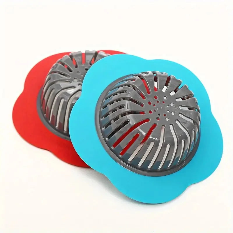 Colador de fregadero de cocina de silicona, tapón de red de filtro de drenaje antiobstrucción para desagües de 4,5 pulgadas de diámetro, evita zuecos y bloques, 2 uds.