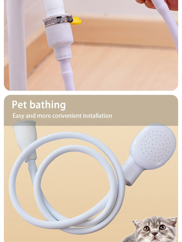 Ducha de baño para mascotas, ducha multifuncional para perros y gatos, pulverizador de jardín fácil de baño, suministros de herramientas de aseo para limpieza de mascotas