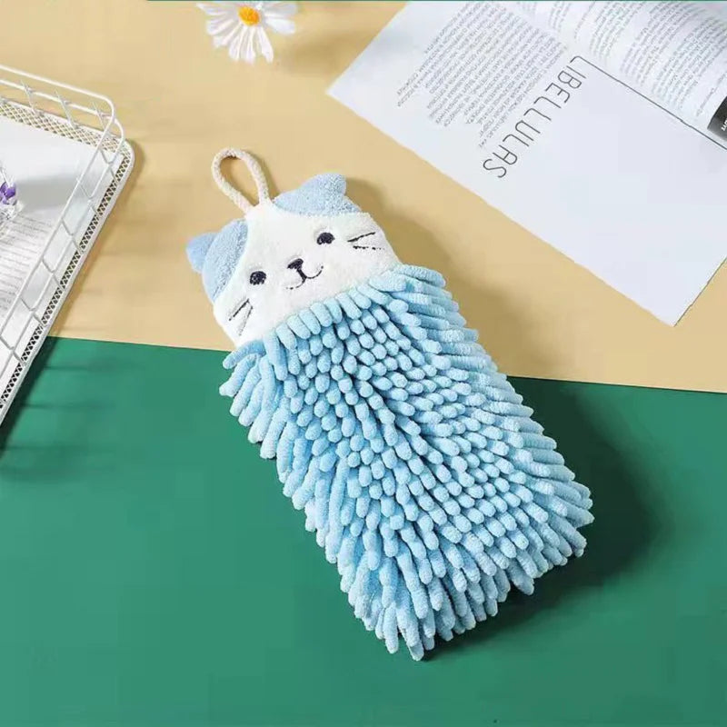 Paño de limpieza de chenilla de secado rápido superabsorbente, toalla de mano montada en la pared, suministros de cocina y baño