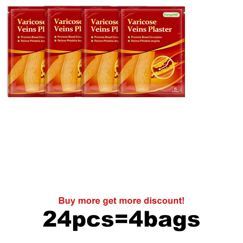 Parche de venas varicosas, eliminación de Vasculitis, flebitis, venas de araña, pierna, medicina Herbal china, yeso para el dolor de venas, 6, 12, 24, 36, 48, 60 piezas