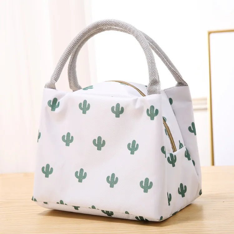 Fiambrera más fresca con patrón funcional, bolsa de almuerzo de lona con aislamiento portátil, bolsas térmicas para comida, Picnic, bolsas de almuerzo para mujeres y niños