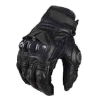 Guantes de moto de cuero PU para hombre, protectores de dedos completos a prueba de viento e impermeables, para montar en moto