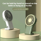 Miniventilador plegable de mano recargable por USB, diseño de dibujos animados con gancho para montañismo, uso en el hogar y la Oficina al aire libre, nuevo