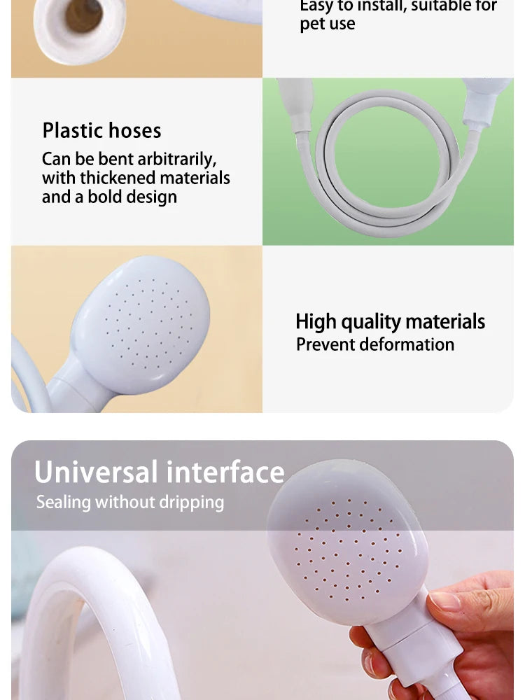 Ducha de baño para mascotas, ducha multifuncional para perros y gatos, pulverizador de jardín fácil de baño, suministros de herramientas de aseo para limpieza de mascotas