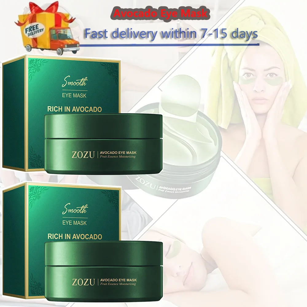 Mascarilla de ojos de colágeno dorado de aguacate, bolsas para ojos antiojeras, parches hidratantes reafirmantes para los ojos, crema reparadora para los ojos, productos para el cuidado de la piel