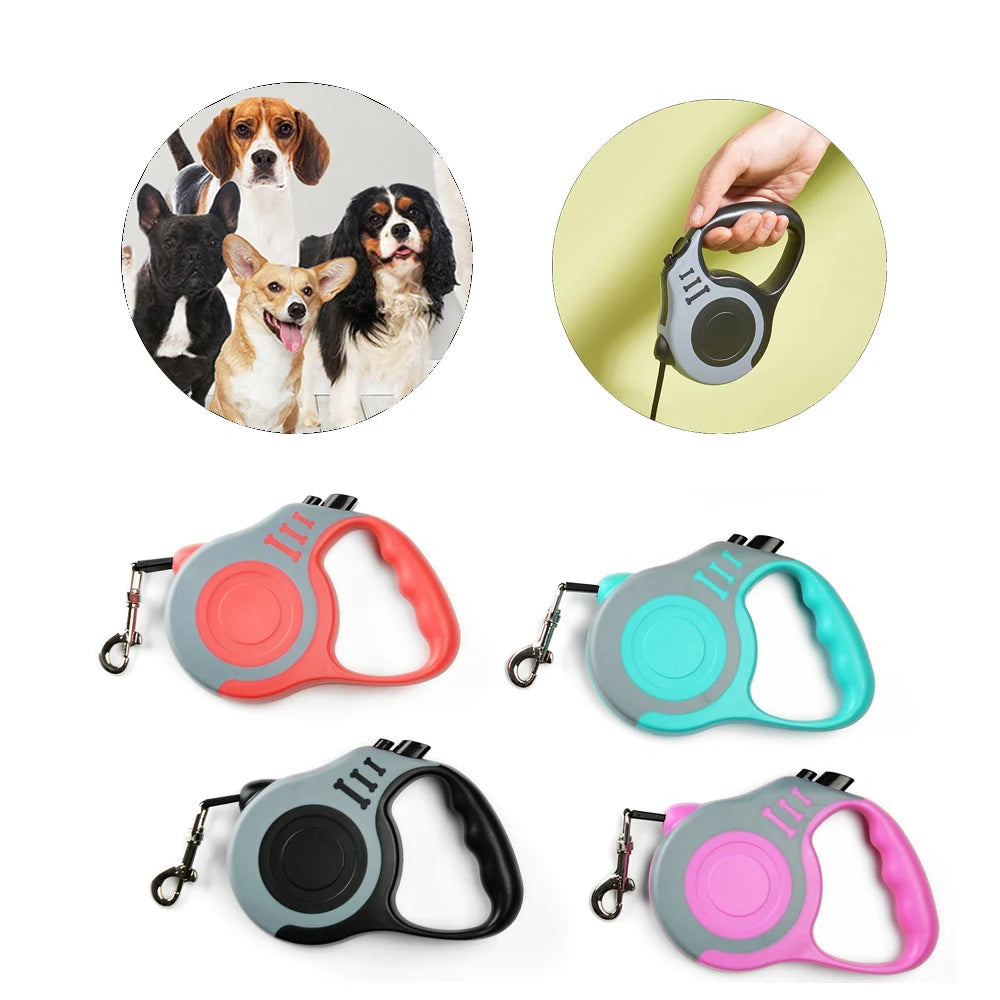 Correa para perros de 3m y 5m para perros pequeños, medianos y grandes, gatos, automática, retráctil, nailon fuerte, Schnauzer de plomo para cachorros, suministros para mascotas