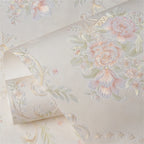 Papel tapiz europeo autoadhesivo flor pastoral pegatinas de pared de lujo autoadhesivo dormitorio sala de estar pared de fondo del hogar wal