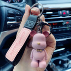 Nueva moda Simple lindo PVC pajarita oso llavero Kawaii dibujos animados Animal llavero lindo bolso colgante llavero coche llavero encanto