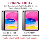 Funda con teclado para iPad de 10. a generación 2022, 10,9 pulgadas, funda con teclado Bluetooth desmontable para iPad 11 11 pulgadas A16 2025 con portalápices