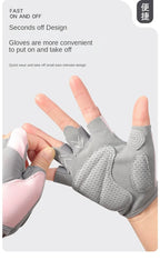 Guantes antideslizantes de medio dedo para entrenamiento de peso pesado para gimnasio, guantes de culturismo para hombres y mujeres, soporte para muñeca, deportes de levantamiento de pesas