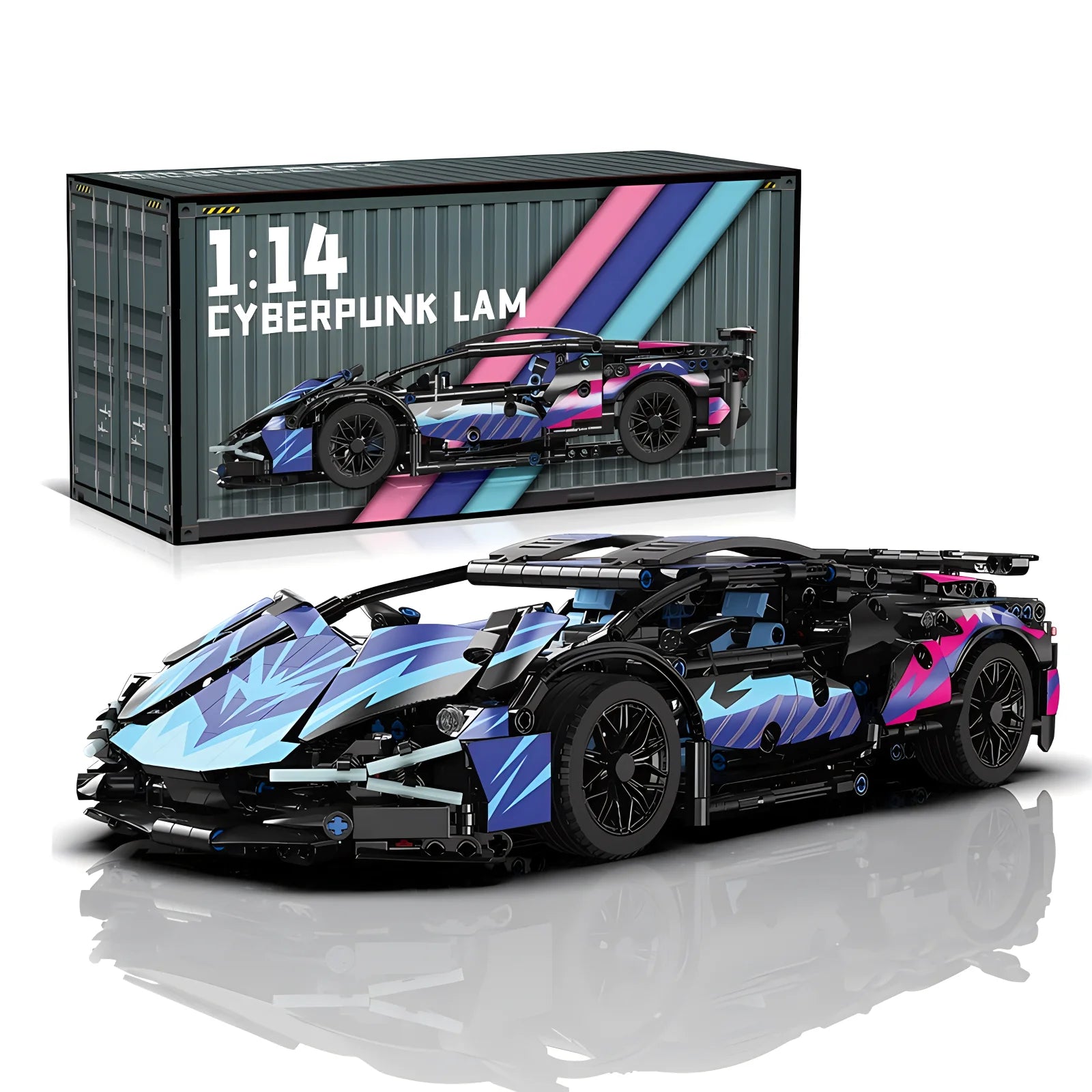 Modelo de coche deportivo de carreras técnico, bloques de construcción técnicos para adultos 1:14, supercoche DIY, rompecabezas de ladrillos, juguetes para niños y adultos, regalo (1314 + grano)