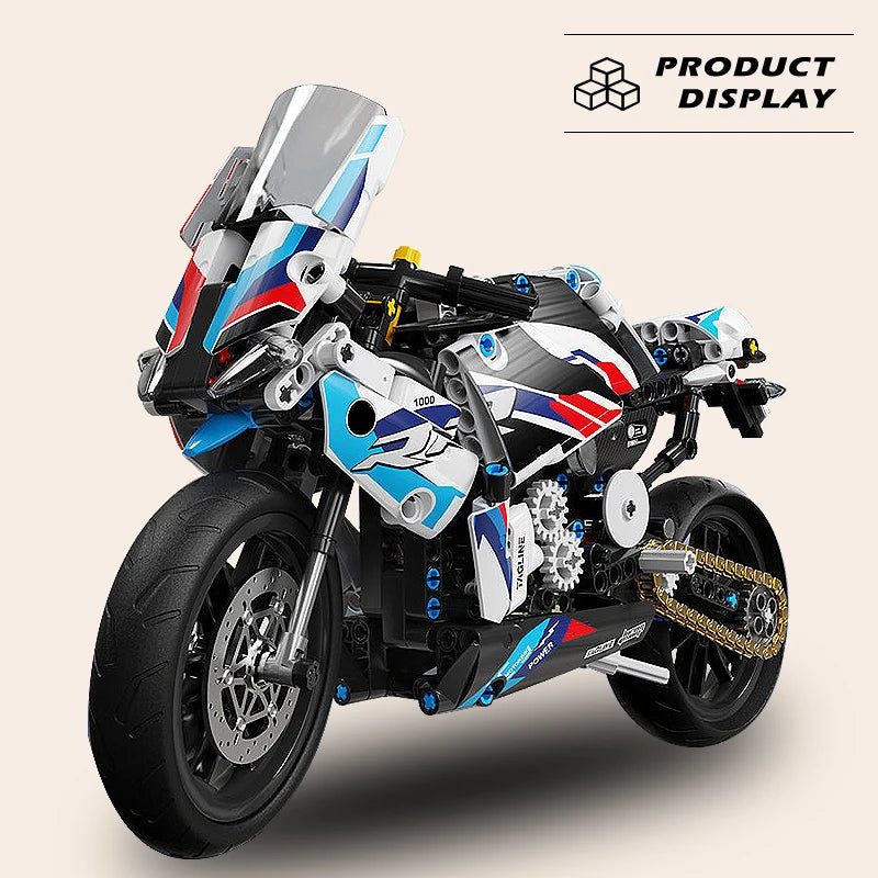 Bloques de construcción modulares para niños, juego de ladrillos de motocicleta técnica, modelo de plástico, regalo