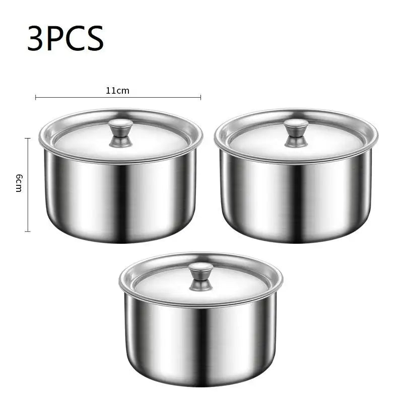 Juego de 1/3/5 Recipientes de Acero Inoxidable para Huevos al Vapor, Ramen, Arroz, Frutas, Ensaladas, Guisos, con Tapas, Tazón para Sopa, Contenedor de Alimentos, Vajilla de Cocina