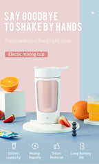 Botella agitadora eléctrica portátil, mezclador de proteínas en polvo, Fitness, Vaso Mezclador automático, taza agitadora, botella de agua deportiva, 650ML
