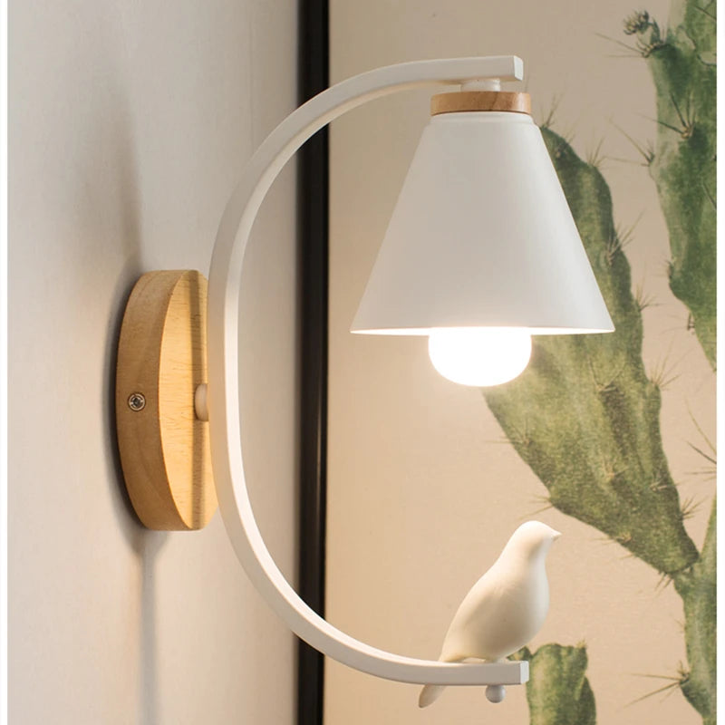 Lámpara de pared de madera moderna, modelo creativo de resina, lámparas de pared para sala de estar, dormitorio, habitación de niños, accesorios de iluminación nórdicos para decoración del hogar