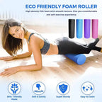 Rodillo de Yoga redondo, cilindro de espuma EVA, rodillo Hexagonal para ejercicio de Pilates, entrenamientos en casa mejorados, diámetro de 9,5 cm de longitud 29,7 cm