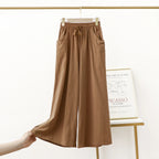Pantalones De Mujer, nuevos Pantalones De pijama De lino y algodón para Mujer, Pantalones De pierna ancha, ropa De dormir femenina, pantalón para casa para primavera, verano y otoño