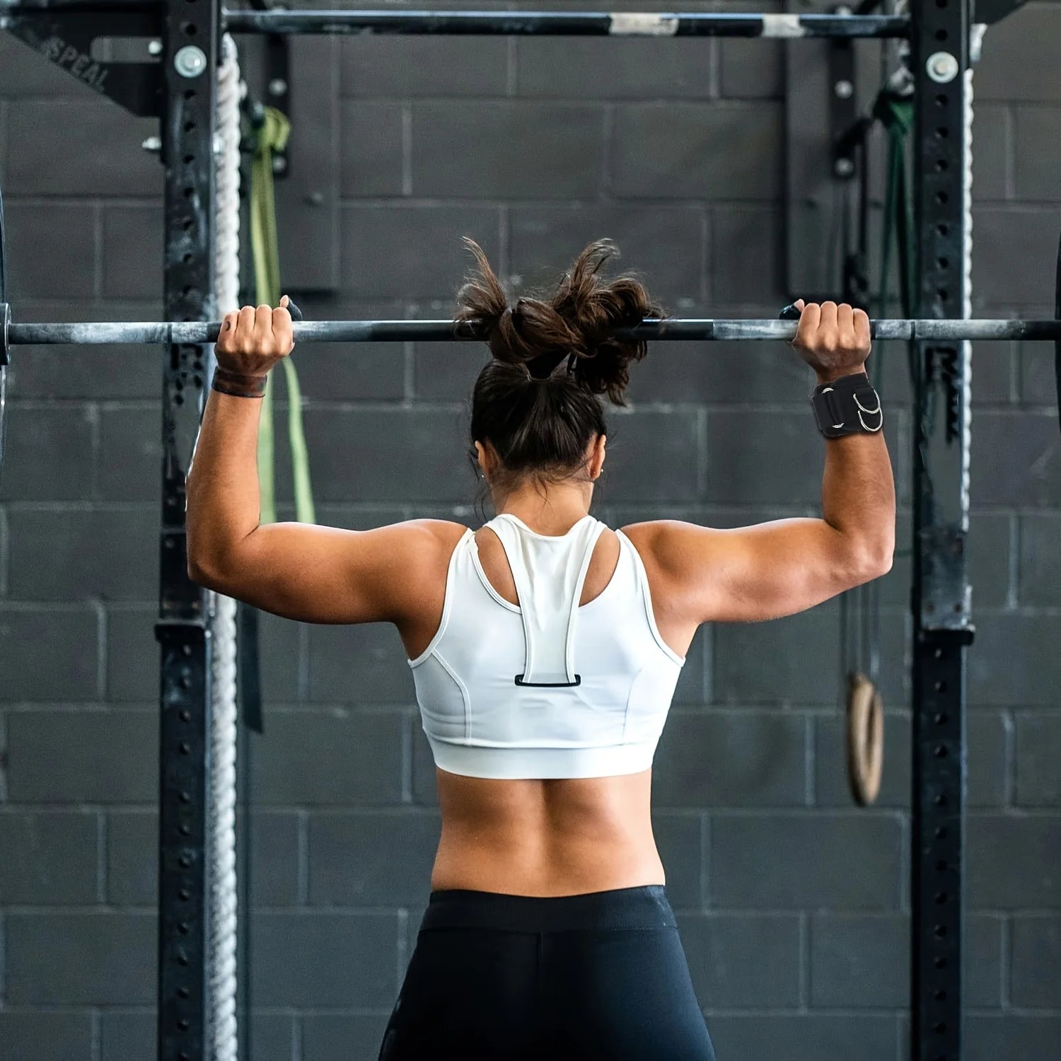 Correas de muñeca 2 en 1 para levantamiento de pesas, correas de levantamiento de pesas con anillo en D, correas de peso muerto para máquina de cables, correas de gimnasio para entrenamiento