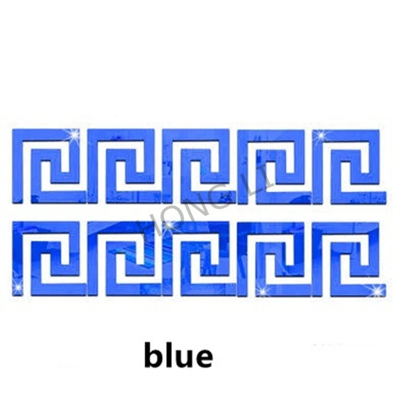 Nuevo 10 Uds. Adhesivo de espejo acrílico con borde de edificio, arte de pared, decoración DIY para el hogar, pegatinas de pared de espejo, decoración para el hogar y la Oficina, 100x100mm