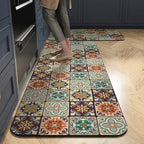 Alfombra de cocina con estampado absorbente, alfombra antideslizante para pasillo, alfombras largas para sala de estar, dormitorio, entrada, felpudo para baño