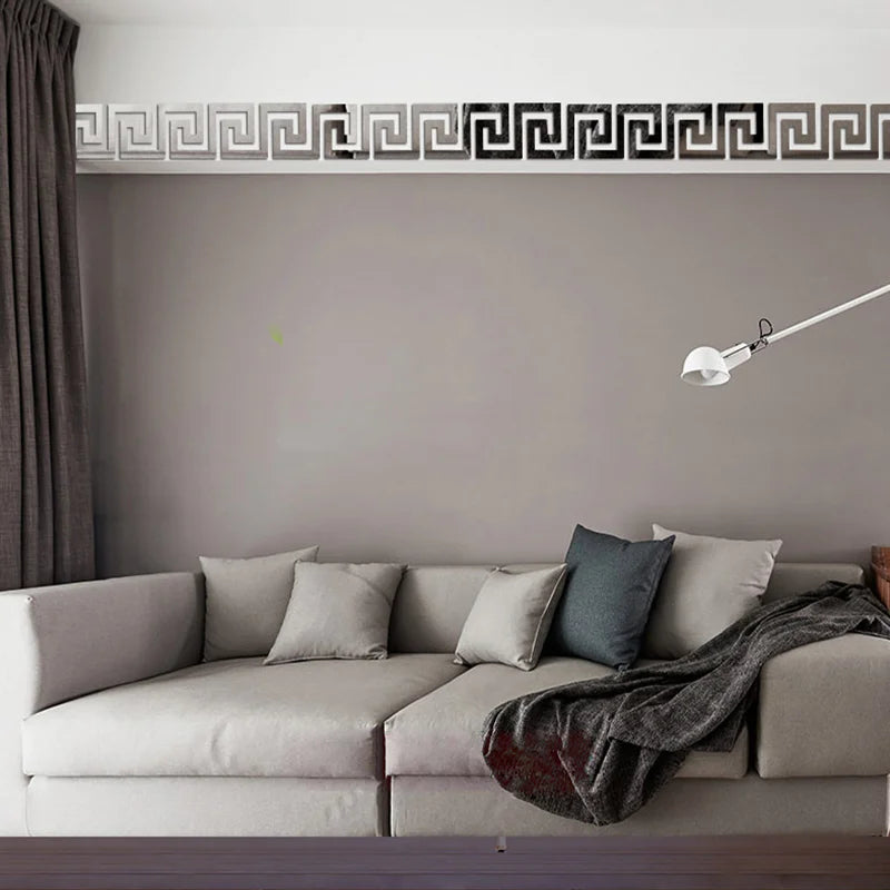 Nuevo 10 Uds. Adhesivo de espejo acrílico con borde de edificio, arte de pared, decoración DIY para el hogar, pegatinas de pared de espejo, decoración para el hogar y la Oficina, 100x100mm