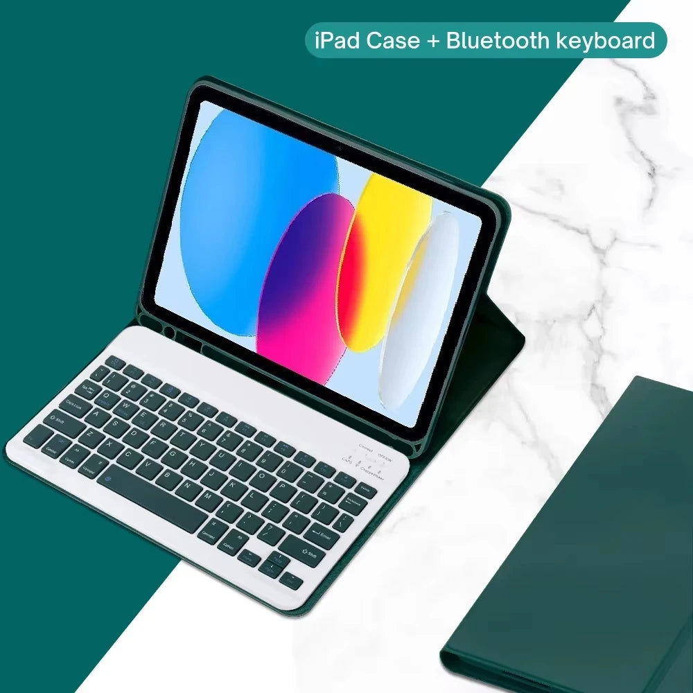 Funda con teclado para iPad de 10. a generación 2022, 10,9 pulgadas, funda con teclado Bluetooth desmontable para iPad 11 11 pulgadas A16 2025 con portalápices