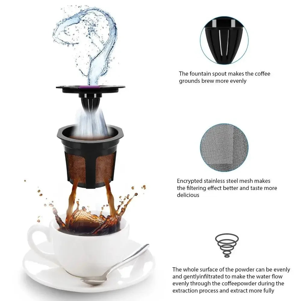 Filtros Reutilizables Ecológicos para Cápsulas K-Cup, Paquete de 6 - Malla de Acero Inoxidable de Grado Alimenticio, Compatibles con Cafeteras Keurig 1.0 y 2.0
