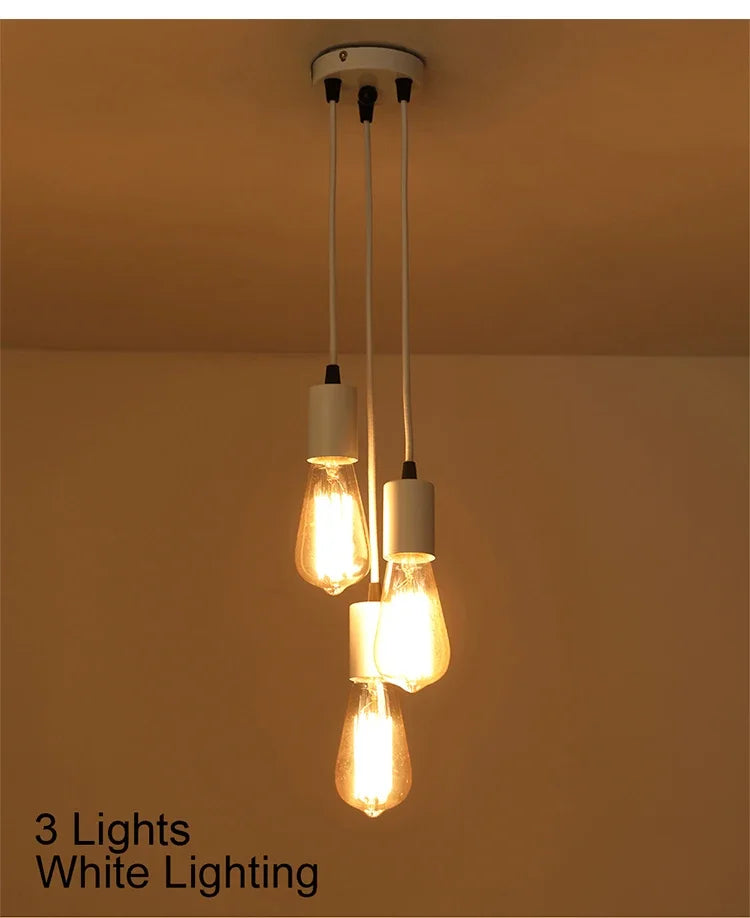 Luces colgantes lineales E27 Simple negro/blanco/plata 90-260v Bar cafetería accesorios de iluminación interior decoración lámpara colgante restaurante