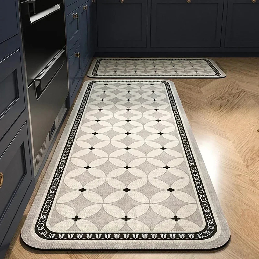 Alfombra de cocina con estampado absorbente, alfombra antideslizante para pasillo, alfombras largas para sala de estar, dormitorio, entrada, felpudo para baño