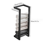 Toallero de baño, estante de almacenamiento de toallas de baño, rollo de toalla de baño de Hotel, estante de papel, colgante de pared negro de acero inoxidable de doble uso