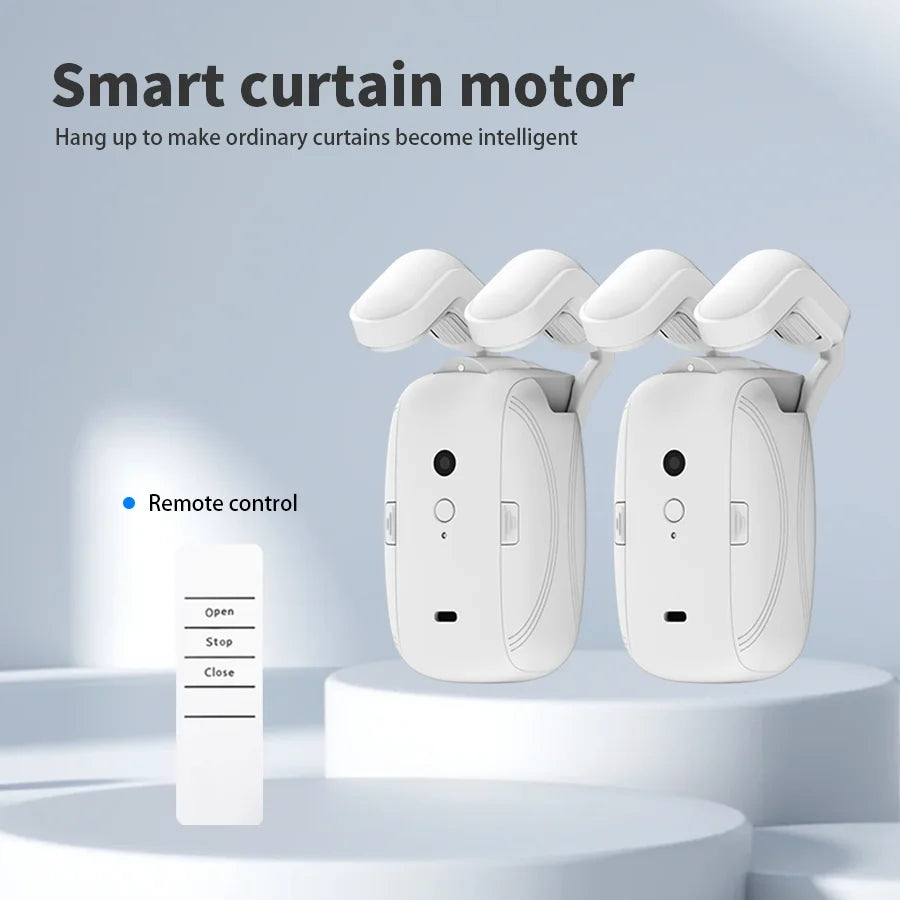 Abridor de cortinas inteligente para el hogar, Motor electrónico de cortina de pista romana, Robot, Control remoto por botón, abridor de cortinas automático