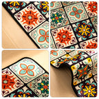 Alfombra de cocina con estampado absorbente, alfombra antideslizante para pasillo, alfombras largas para sala de estar, dormitorio, entrada, felpudo para baño