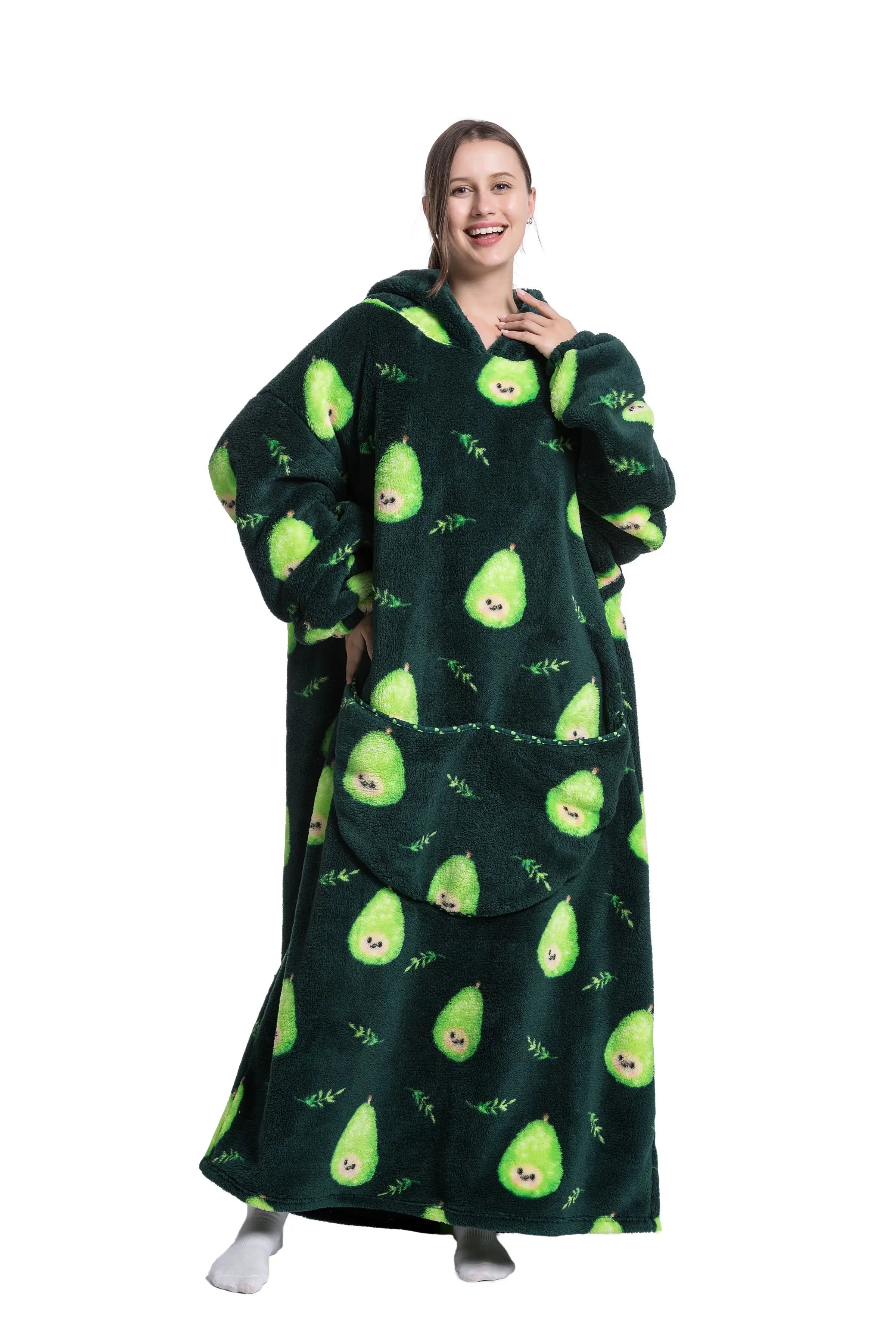 2023 nueva manta usable de TV de gran tamaño Extra larga cálida lana de felpa invierno Sherp Sudadera con capucha hombres mujeres sudadera suave regalos