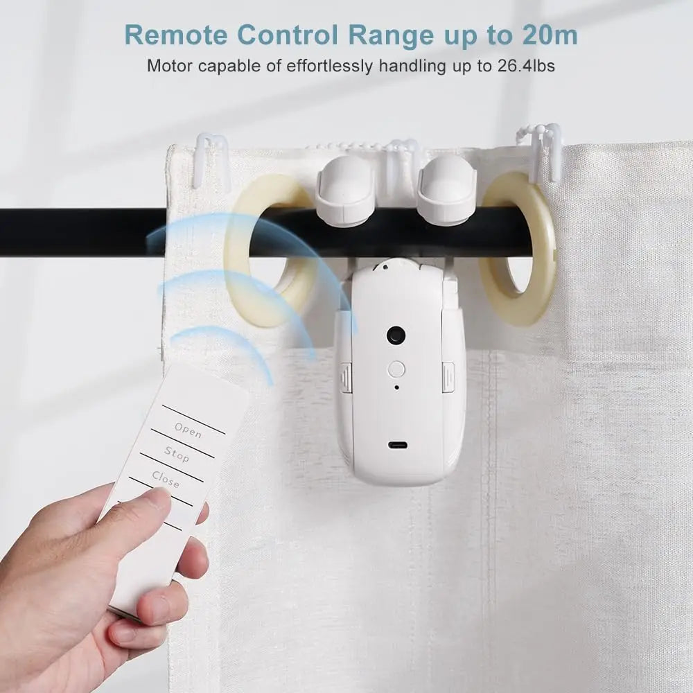 Abridor de cortinas inteligente para el hogar, Motor electrónico de cortina de pista romana, Robot, Control remoto por botón, abridor de cortinas automático