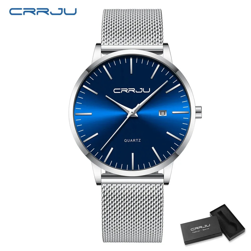 Reloj para hombre, acero inoxidable de 40 mm con correa de malla Relojes para hombre, Relojes de pulsera clásicos ultradelgados de 7 mm para hombre Automático minimalista