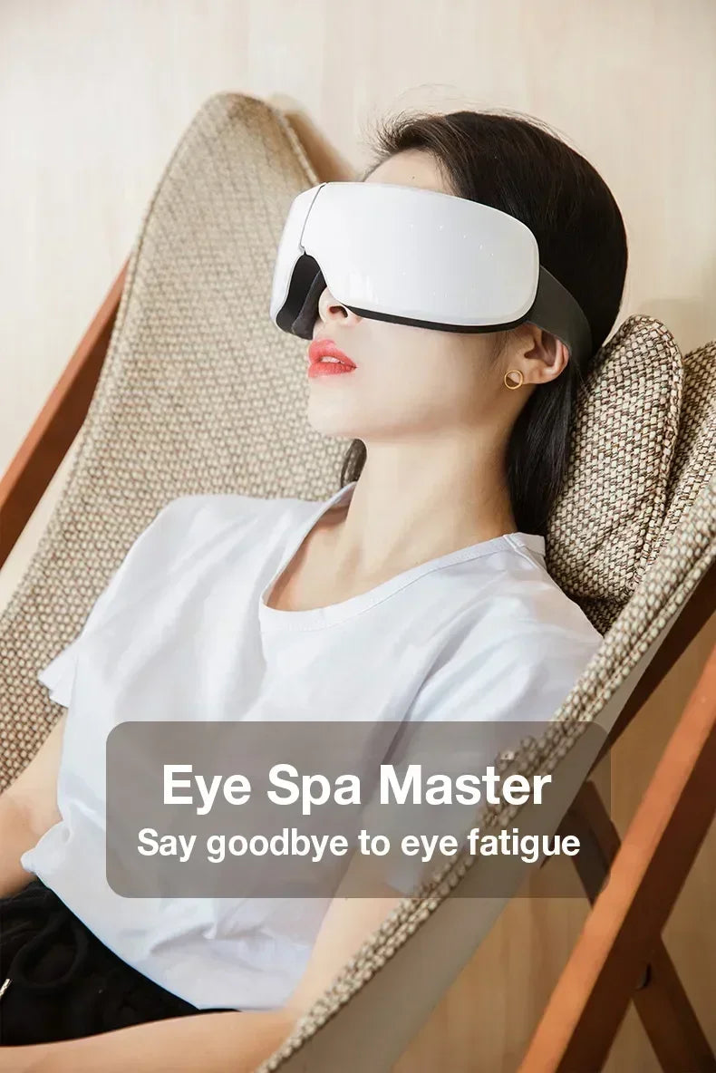 Masajeador de ojos 4D, Airbag inteligente, vibración, instrumento para el cuidado de los ojos, compresa caliente, Bluetooth, gafas de masaje para ojos, fatiga, cuidado antiarrugas