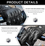 Guantes de cuero Vintage para motocicleta para hombre, Guantes negros resistentes al desgaste con pantalla táctil, antideslizantes, Retro, novedad de verano 2023