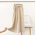 Pantalones De Mujer, nuevos Pantalones De pijama De lino y algodón para Mujer, Pantalones De pierna ancha, ropa De dormir femenina, pantalón para casa para primavera, verano y otoño