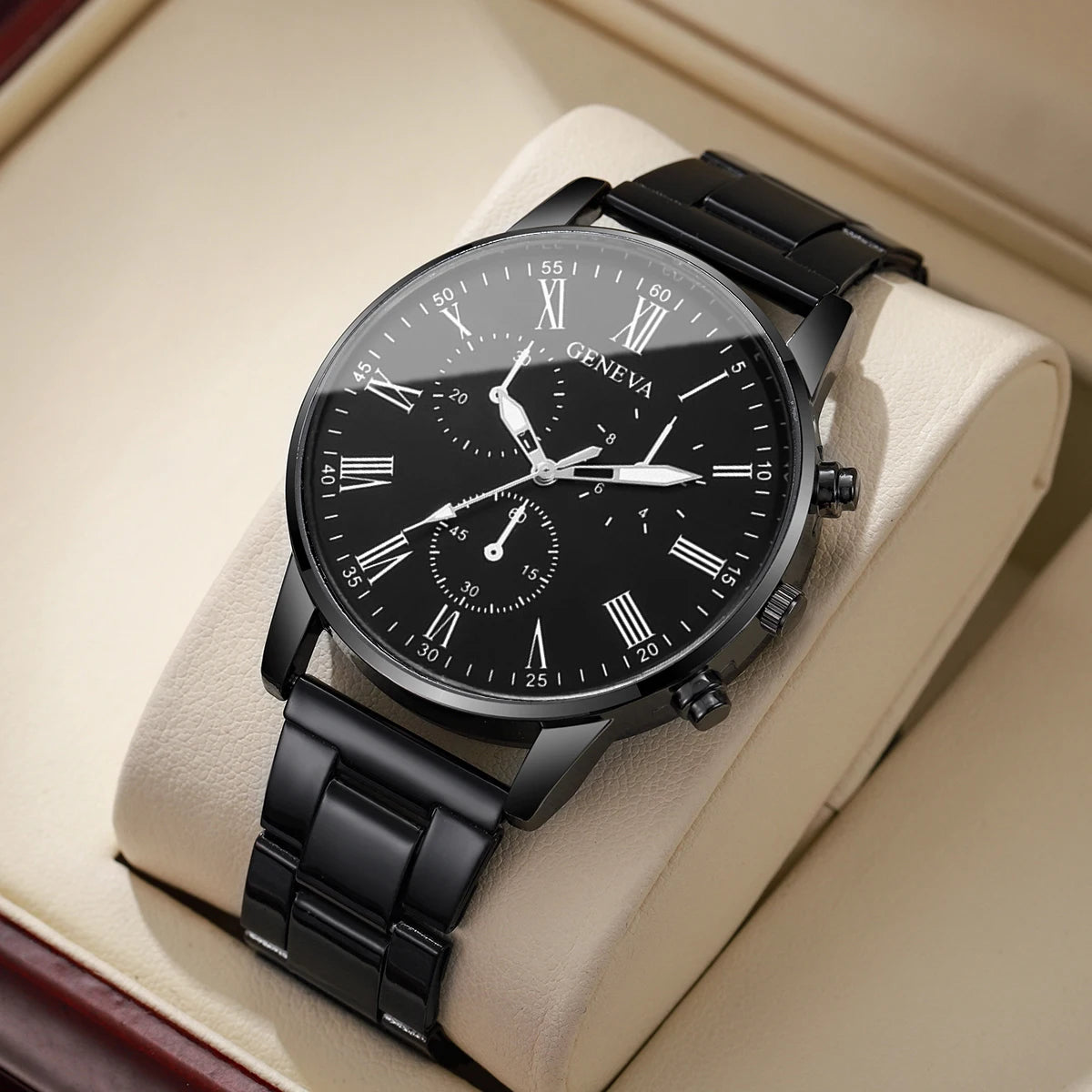 Relojes de negocios a la moda para Hombre, Reloj de pulsera de cuarzo de lujo para Hombre, Reloj negro, Reloj Masculino, Reloj para Hombre (sin caja)