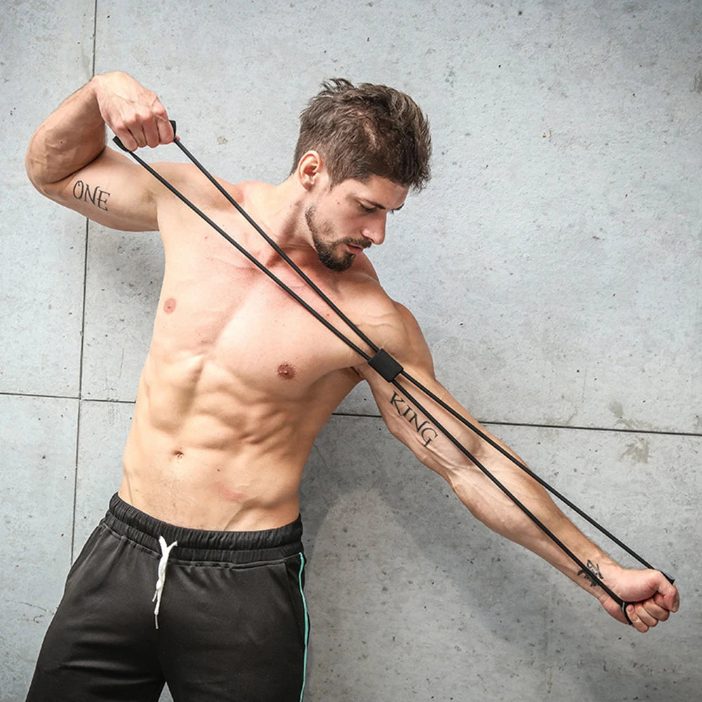 Bandas de resistencia para Yoga, banda elástica, extractor de ejercicio deportivo, expansor de pecho en forma de 8 para culturismo, gimnasio en casa, equipo de Fitness