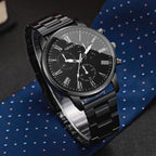 Relojes de negocios a la moda para Hombre, Reloj de pulsera de cuarzo de lujo para Hombre, Reloj negro, Reloj Masculino, Reloj para Hombre (sin caja)