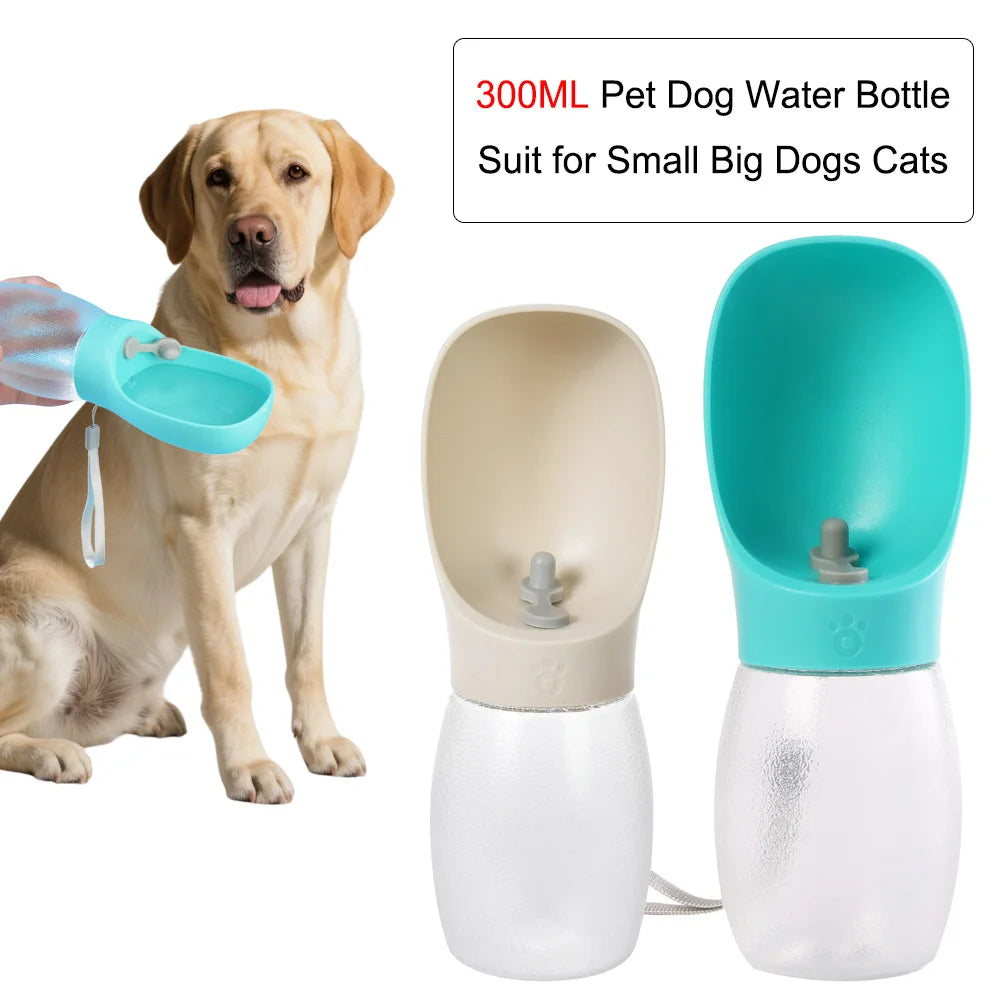 Botella de agua para perros y mascotas, cuencos para beber para cachorros de 300ML, para perros pequeños y medianos, gatos, senderismo, alimentador portátil para gatos, suministros Golden Retriever