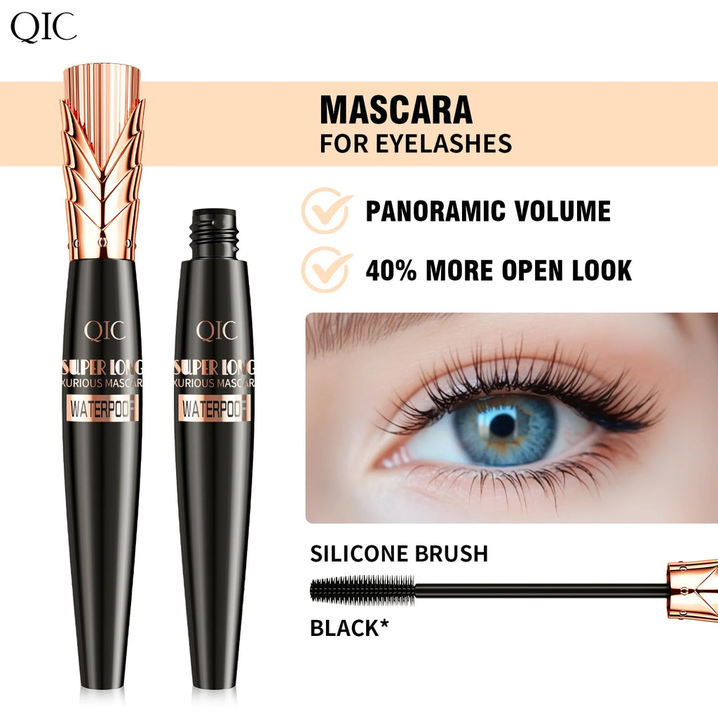 Máscara de pestañas resistente al agua 5D, extensión de pestañas, máscara de fibra de seda gruesa, maquillaje femenino, herramientas cosméticas para ojos para regalos