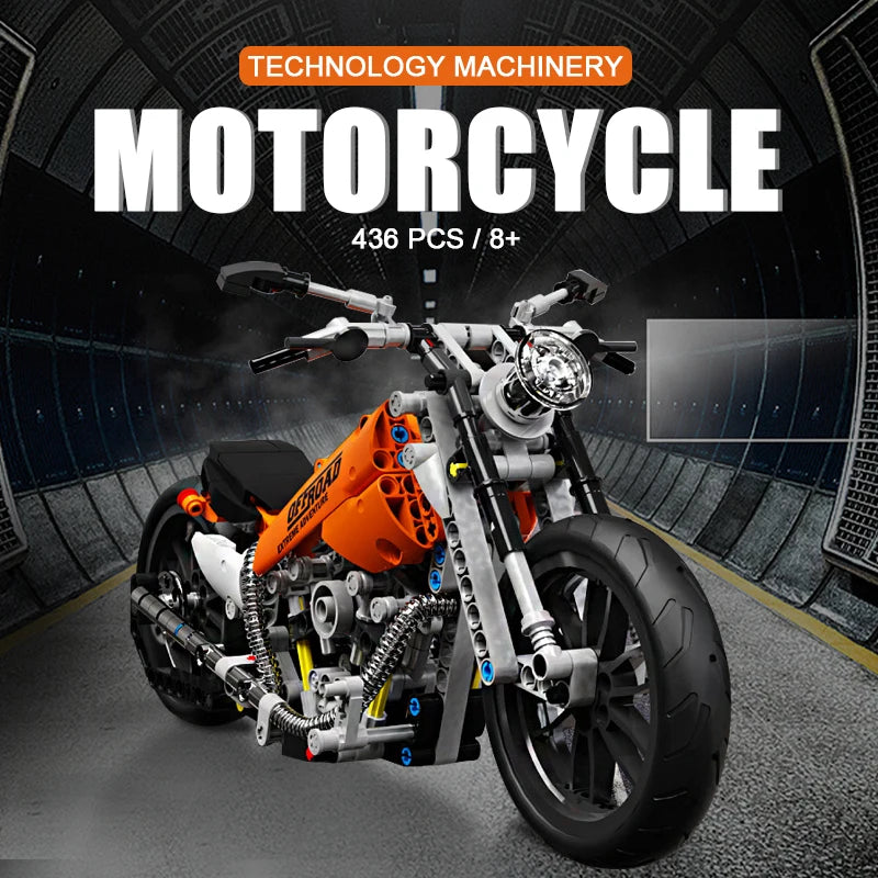 Bloques de construcción modulares para niños, juego de ladrillos de motocicleta técnica, modelo de plástico, regalo