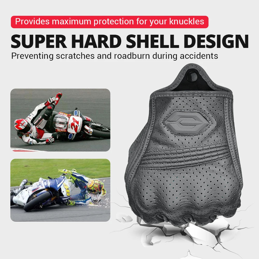 Guantes de Moto transpirables para motocicleta, Guantes de cuero para Motocross, Guantes de ciclismo para motorista, Guantes para montar en Moto con pantalla táctil