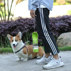 Dispensador portátil de botellas de agua para perros 2 en 1, alimentador de agua y comida para mascotas, cuencos para caminar al aire libre, senderismo, para gatos pequeños y perros