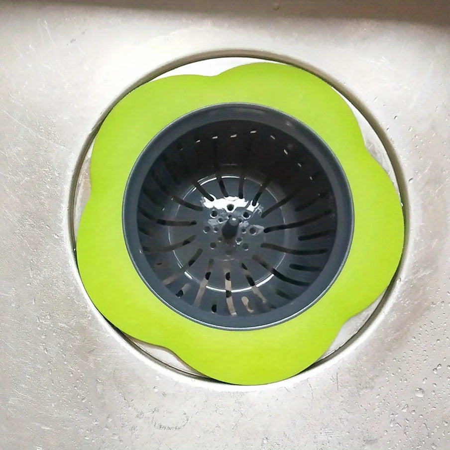 Colador de fregadero de cocina de silicona, tapón de red de filtro de drenaje antiobstrucción para desagües de 4,5 pulgadas de diámetro, evita zuecos y bloques, 2 uds.