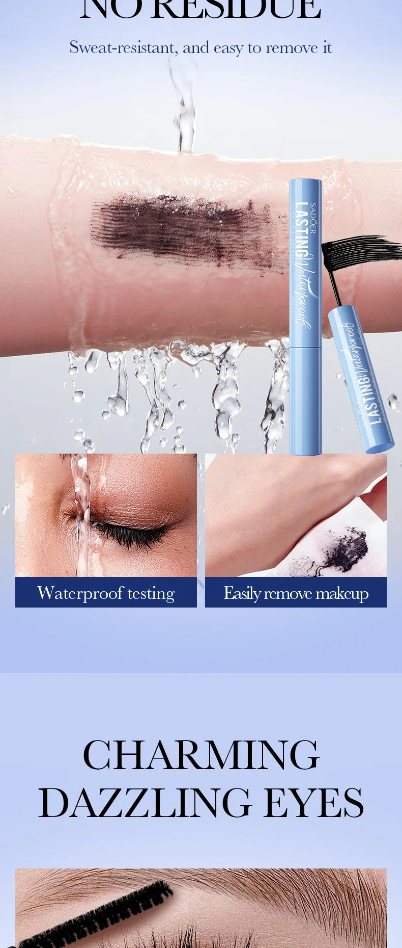 Máscara de pestañas resistente al agua 5D, maquillaje para mujer, máscara resistente al agua, máscara de fibra de seda negra, Cosméticos Coreanos nuevos